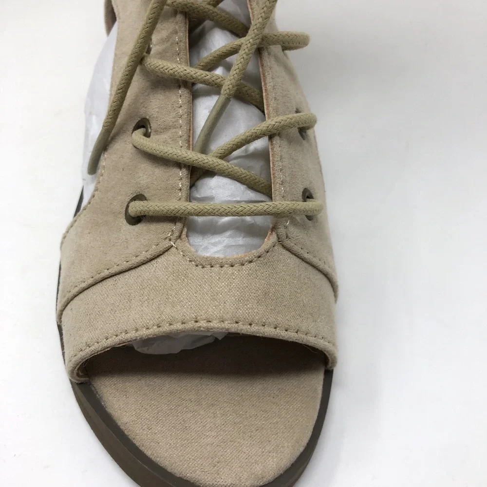 Joy Folie Kiki Gladiator Boot Toddler 13 Taupe Lace Up Mid Calf Zipper Flats